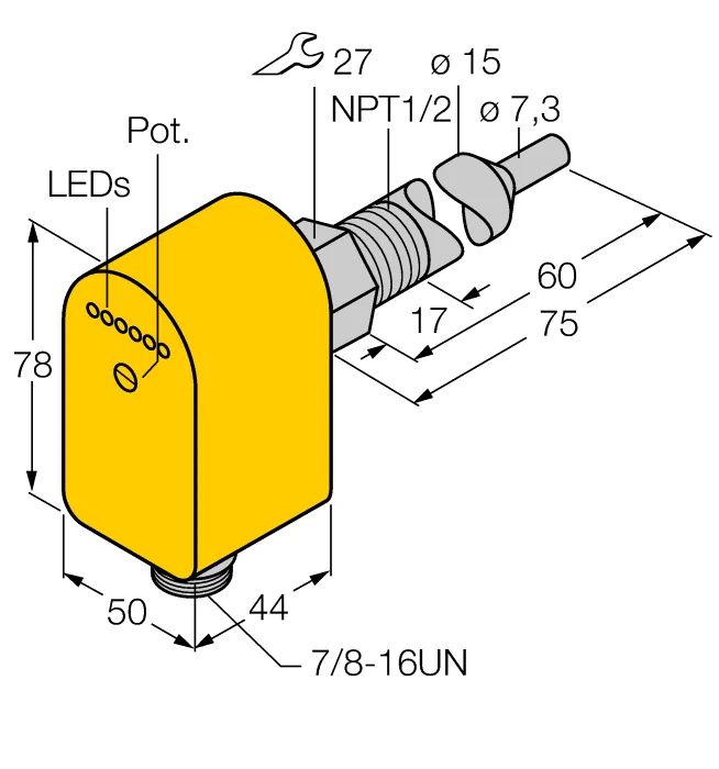 Turck FCS-N1/2A4P-ARX-B1151/L060/115VAC