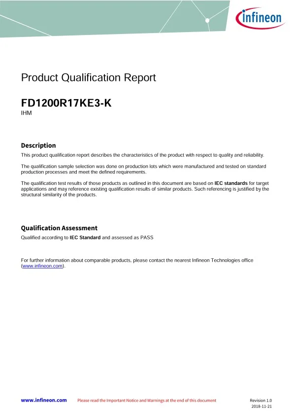 Infineon Fd1200r17ke3-K